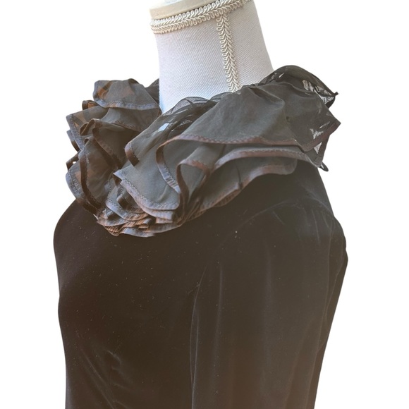 Nina ricci Vintage black long maxi dress size 4/6 velvet dress whimsigoth moody - Picture 15 of 16